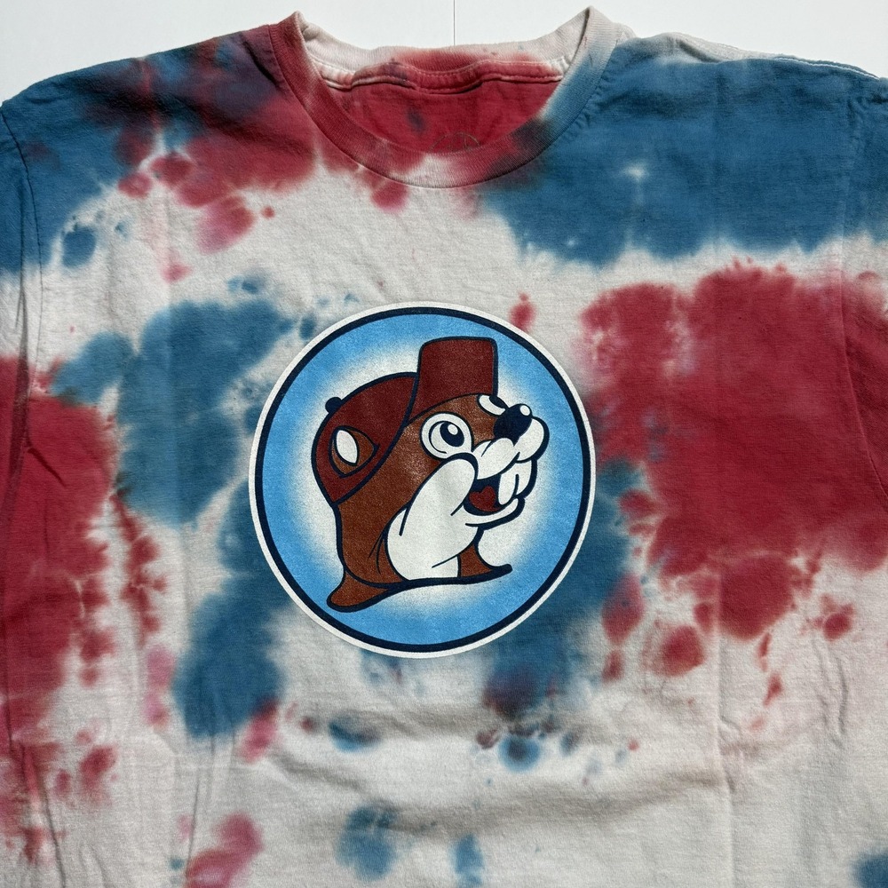 Buc-ee's 2022 Tie Dyed 4th of July Let's Get Poppin' Men Small T-Shirt Fireworks - Picture 3 of 6